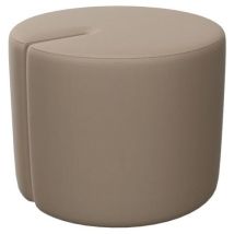 Nowy Styl - Pouf Tri Ply Ø 55 cm - Tissu Enduit Taupe - Confortable et Pratique - Livré Monté