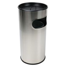 Manutan Expert - Poubelle-cendrier Inox 304 - 50L Extérieur - Argent - 72cm Hauteur - 10 ans Garantie