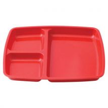 Plateaux À 3 Compartiments Mélamine - Rouge