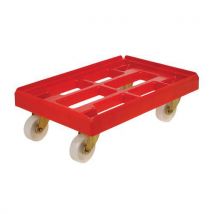 Plastorex - Chariot porte boîte de rangement alimentaire - Polypropylène Rouge - 61x41x19 cm