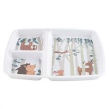 Plastorex - Lot de 6 plateaux bébé 3 compartiments mélamine Rêve de Forêt 25x21cm - Multicolore - Facile à nettoyer