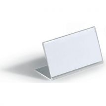 Durable - 10 Porte-noms de table en acrylique - Forme de L - Durable