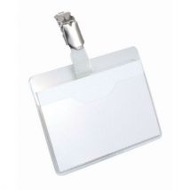 Durable - 25 Porte-badge - Couverture partielle avec clip - Durable