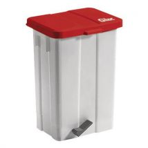 Poubelle Agroalimentaire À Pédale 50l Couvercle Rouge