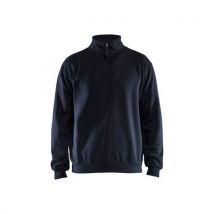 Sweat Col Zippé Marine - Unisexe