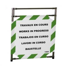 Barrière D'intervention Inox 1 Panneau Travaux En Cours