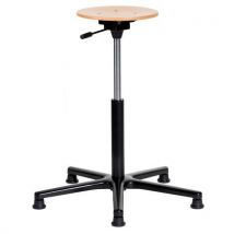 Tabouret Natur Assise Réglable Haute Sur Patins