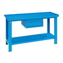 MG Magrini - Banco da Lavoro Componibile - 1500x700x890mm - 1 Cassettiera - Blu - Carico Max 1200kg