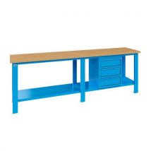 MG Magrini - Banco Monoblocco 2500x700x885hmm Piano In Legno 3 Cassetti