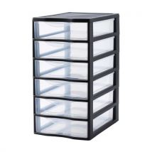 Sundis - Portaoggetti In Plastica A4 Orgamix 6 Cassetti-nero
