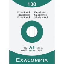Lotto di 10 Astuccio Da 100 Schede Bristol A Righe - Exacompta