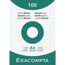 Lotto di 10 Astuccio Da 100 Schede Bristol A Righe - Exacompta