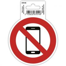 Exacompta - Cartello Adesivo Vietato Usare Il Cellulare 10 Cm Rosso