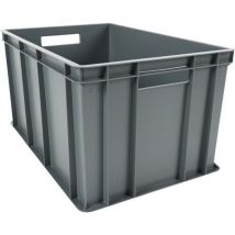 Manutan Expert - Contenitore a norma europea 64L Grigio - Polipropilene Riciclato 50% - Accatastabile - Carico Max 50kg