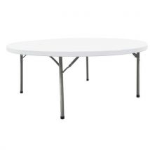 Furnitrade - Tavola Rotonda Pieghevole 183 Cm Bianca Furnitrade