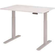 Hammerbacher - Scrivania Elettrica Serie Xmka 120 Cm Bianco/alluminio