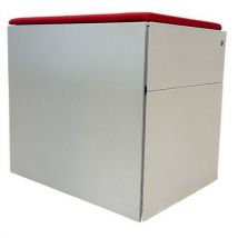 Cassettiera Ricondizionata-2 Cass Met Bianco Parte Sup Rossa - Manutan