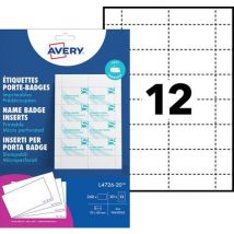 Lotto di 240 240 Inserti Microperforati Per Badge 40 X 75 Mm - Avery