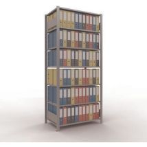 Schulte - Scaffalatura da ufficio bifronte Aristo-Clip - 2300x1000x600mm - 7 ripiani zincati - Max 150kg/ripiano