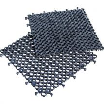 Plastex - Lotto Di 16 Moduli In Pvc Plastex Lok Con Clip 50x50cm Nero