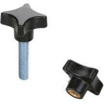 Lotto di 100 Pomello Pc In Poliammide D.25 - Asta In Acciaio M5*15 - Boutet