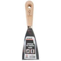 Spatola da imbianchino in acciaio 6cm manico FSC - Nespoli - Lama Inox Legno - Utensili manuali specifici