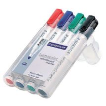 Staedtler - Pennarello Cancellabile Lumocolor - Punta Ogiva 2mm - Colori Assortiti - Confezione da 4