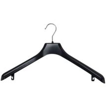 Bunzl - Grucce SJ45 in Plastica Nera - 45 cm - Lotto da 10 - Senza Barra Pantaloni