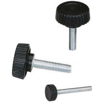 Lotto di 100 Pomello Av In Poliammide D.14 - Asta In Acciaio M4*16 - Boutet