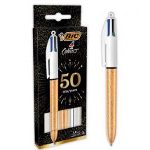 BIC - Penna Sfera 4 Colori Argentata Dorata Fantasia Trasp-bic