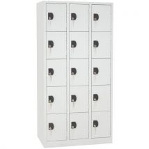 Armadietto A 15 Scomparti Grigio/grigio - L 900 - Serratura A Chiave - Manutan