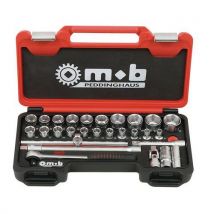 MOB - Cassetta Medium 28 Pezzi 1/2'' Esagonali Cricchetto Rotondo