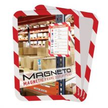 Lotto di 2 Cartellina Porta-avvisi Di Sicurezza Magneto - Retro Magnetico