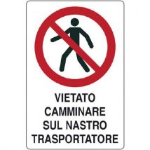 Cart. Alluminiovietato Camminare Sul 180x120mm Nastro Trasp - Manutan