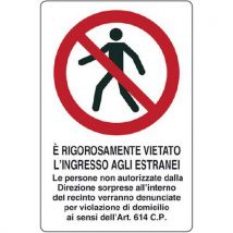 Cart. Alluminio Vietato L'ingresso 180x120mm Agli Estranei - Manutan