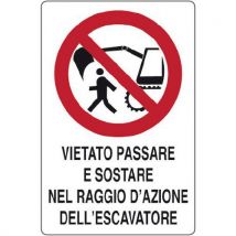 Cart. Alluminio Simbolo Con Scritta 300x200mm Vietato Passar - Manutan