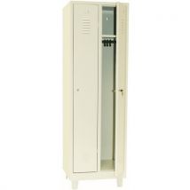 Armadietto Ind. Pulita 2 Scomparti/piedi Beige + Serratura A Chiave - Manutan