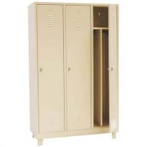 Armadietto Ind. Sporca 3 Scomparti/piedi Beige + Maniglia Lucchettabile - Manutan