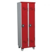 Acial - Armadietto Mono Su Piedi Ip 2 Col. L600x A1915xp500 Lucchetto Grigio/rosso