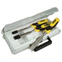Stanley - Set Di 3 Scalpelli Da Legno 10- 15-20 Manico Bi-materiale