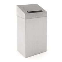 Vepabins - Pattumiera con coperchio igienico 18L Grigio Metallo - Uso intensivo Resistente al fuoco
