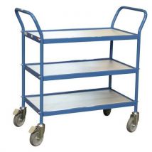 Fimm - Carrello Con Ripiani In Legno 150 Kg - 3 Ripiani - Ruote In Gomma