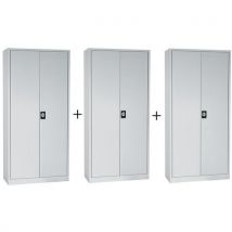 Lotto di 3 Armadi Pack 3 180x92x42 Cm - Grigio - Manutan Expert