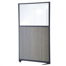 Ligne M - Pannello Semivetro Mel/quercia Profilo Grigio H150xl100 Cm