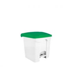 Contenitore A Pedale Bianco-verde 30 Lt - Manutan