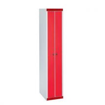 Acial - Armadietto Anta L400xa1800 Smontato Grigio Chiaro/rosso Con Serratura A Chiave
