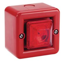 AE&T - Mini Sirena 100db Led Lampegg. 24vcc Ottico Rosso Ip66
