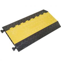 Manutan Expert - Passacavi a 5 canali D38 mm - 10 t - Protezione Cavi in Plastica Nera/Gialla - 0.9 m