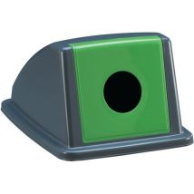 Manutan Expert - Coperchio a cupola in vetro Ø 12 cm - Verde - Plastica riciclabile - Ideale per raccolta differenziata