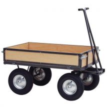 Rimorchio Con Sponde In Legno Piano Materiale : - Manutan